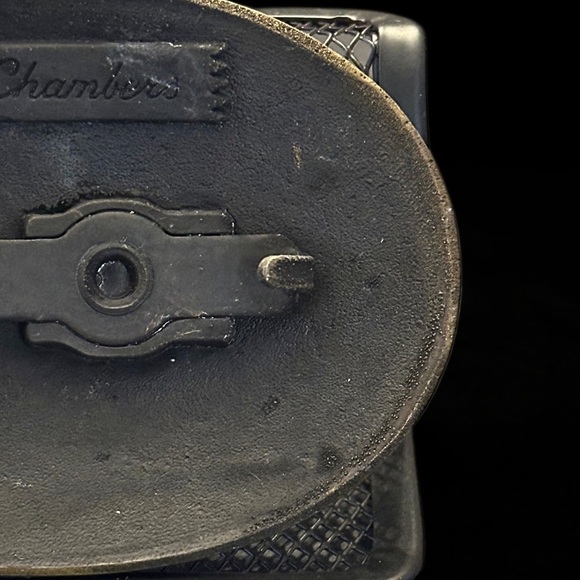 Vintage Chambers Western Belt Buckle Rodeo Cowboy Bull Rider Solid Metal - Picture 9 of 15